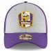 Men's Minnesota Vikings New Era Heather Gray/Purple 2018 NFL Sideline Road Official 39THIRTY Flex Hat 3058255
